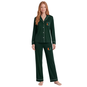Concepts Sport Concepts Sport Women's Miami Hurricanes Sleep Set, Small, Green - $70.00 at DICK'S Sporting Goods