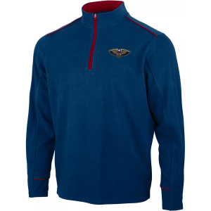 Antigua Men's New Orleans Pelicans Leverage 1/4 Zip Pullover, Large, Blue