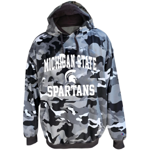 Champion Men's Michigan State Spartans Big and Tall Camo Fleece Hoodie, 3X, Green