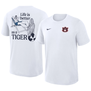 Nike Adult Auburn Tigers Life 2-Hit White T-Shirt, Men's, Small