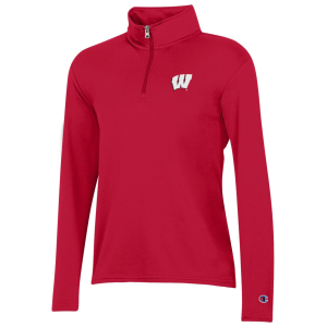 Champion Women's Wisconsin Badgers 1/4 Zip, Medium, Red