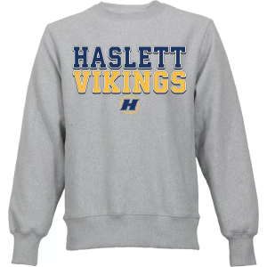 Ohiopyle Prints Men's Haslett High School Gray Crewneck Sweatshirt, Medium