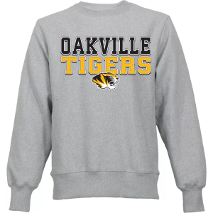 Ohiopyle Prints Men's Oakville High School Gray Crewneck Sweatshirt, Small