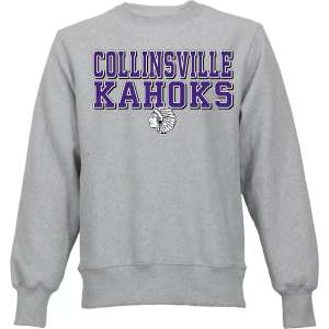 Ohiopyle Prints Men's Collinsville High School Gray Crewneck Sweatshirt, Small
