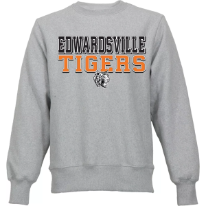 Ohiopyle Prints Men's Edwardsville High School Gray Crewneck Sweatshirt, Large