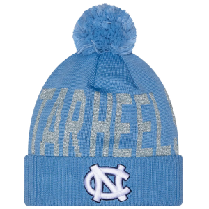 New Era North Carolina Shimmer Pom Knit Beanie, Women's, Blue