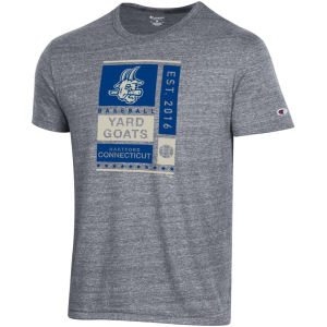 Champion Men's Hartford Yard Goats Grey Triblend T-Shirt, Small, Gray