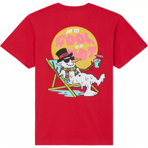 GOAT USA Boys' Lazy Chill Snowman T-Shirt, Large, Enduring Red