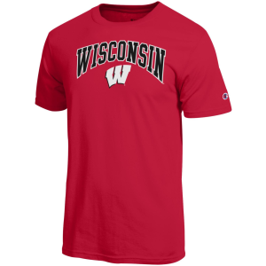 Champion Men's Wisconsin Badgers Scarlet T-Shirt, Small, Red