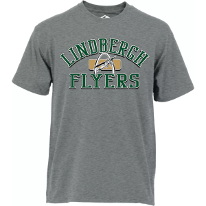 Ohiopyle Prints Men's Lindbergh High School Gray Cotton T-Shirt, Large