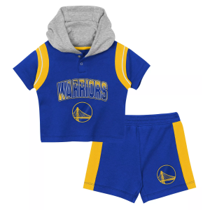 NBA Infant Golden State Warriors 3-Piece Creeper Set, Boys', 12M, Blue