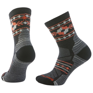 SmartWool Women's Light Cushion Hike Retro Floral Mid Crew Socks, Medium, Charcoal