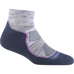 Darn Tough Women's Light Hiker 1/4 Lightweight Cushion Sock, Large, Cosmic Purple