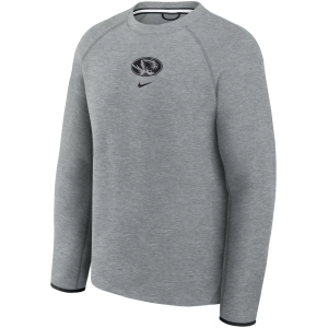 Nike Men's Missouri Tigers Tech Fleece Crewneck Sweatshirt, Medium, Gray