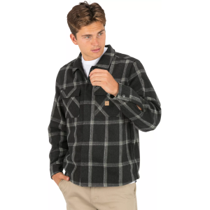 Hurley Men's Benson Flannel Shacket, Large, Black Heather