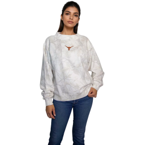 chicka-d Women's Texas Longhorns Camo Mockneck Sweatshirt, Small/Medium, Green