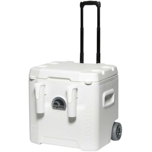 Igloo Marine Ultra Quantum 52 Quart Rolling Cooler, White