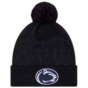 New Era Penn State Shimmer Pom Beanie Hat, Women's, Blue