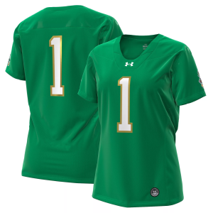 Under Armour Women's Notre Dame Fighting Irish Women's Football Jersey, XXL, Green
