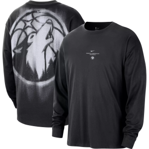 Nike Adult Minnesota Timberwolves Worn With Obsession Standard Issue Game Long Sleeve Shirt, Men's, Small, Black