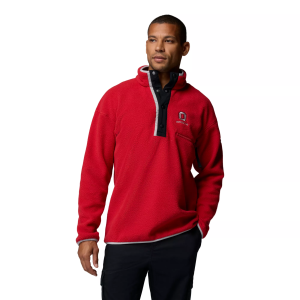 Columbia Men's Ohio State Buckeyes Helvetia Fleece Pullover, Small, Red
