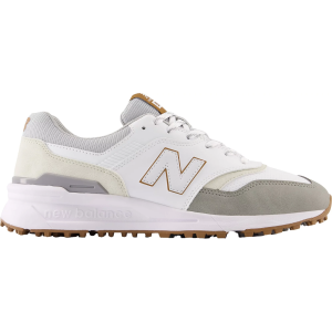 New Balance Men's 997 Spikeless Golf Shoes, 9 XW, White/Grey