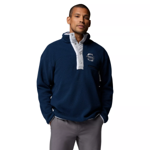 Columbia Men's Penn State Nittany Lions Helvetia Fleece Pullover, Small, Blue
