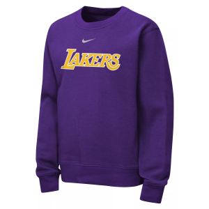 Nike Youth Los Angeles Lakers Word Club Crewneck Sweatshirt, Small, Purple