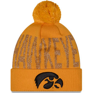 New Era Iowa Shimmer Pom Knit Beanie, Women's, Black