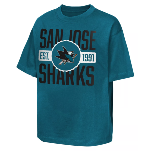 NHL Youth San Jose Sharks Teal Shot Speed T-Shirt, Small, Blue