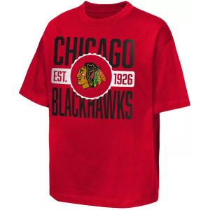 NHL Youth Chicago Blackhawks Red Shot Speed T-Shirt, Small