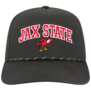 League-Legacy Adult Jacksonville State Gamecocks Black Arch Logo Caddy Adjustable Hat, Men's