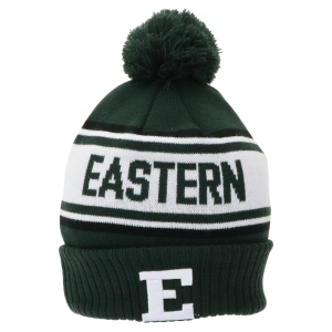 League-Legacy Adult Eastern Michigan Eagles Green Pom Knit Beanie, Men's