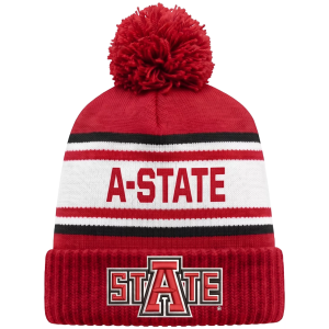 League-Legacy Adult Arkansas State Red Wolves Red Pom Knit Beanie, Men's