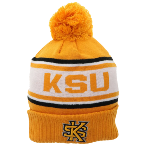 League-Legacy Adult Kennesaw State Owls Yellow Pom Knit Beanie, Men's