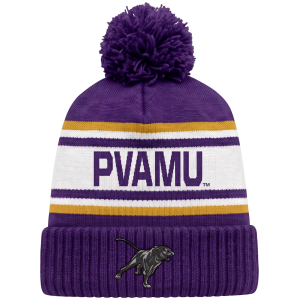 League-Legacy Adult Prairie View A&M University Purple Pom Knit Beanie, Men's