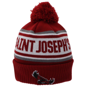 League-Legacy Adult Saint Joseph's Hawks Red Pom Knit Beanie, Men's