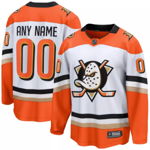 NHL Men's Custom Anaheim Ducks Breakaway Away Jersey, Medium, White