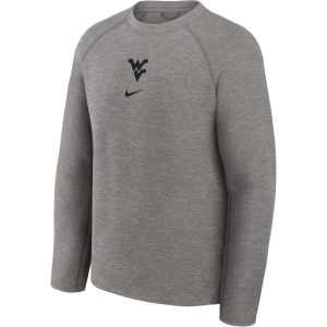 Nike Men's West Virginia Mountaineers Tech Fleece Crewneck Sweatshirt, Small, Gray