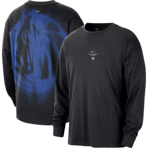 Nike Adult Dallas Mavericks Worn With Obsession Standard Issue Game Long Sleeve Shirt, Men's, Small, Black