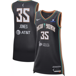 Nike Adult New York Liberty Jonquel Jones Explorer Jersey, Men's, Small, Black