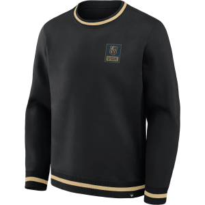 NHL Men's Vegas Golden Knights Ribbed Fleece Crewneck Sweatshirt, Small, Black
