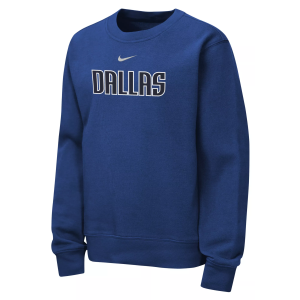 Nike Youth Dallas Mavericks Word Club Crewneck Sweatshirt, Small, Blue