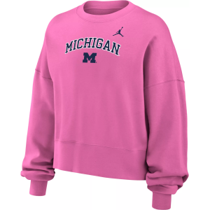 Nike Youth Michigan Wolverines Boxy Crewneck Sweatshirt, Medium, Red