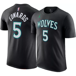 Jordan Jordan Men's Minnesota Timberwolves Anthony Edwards #5 Black Statement T-Shirt, Small, Red - $37.00 at DICK'S Sporting Goods