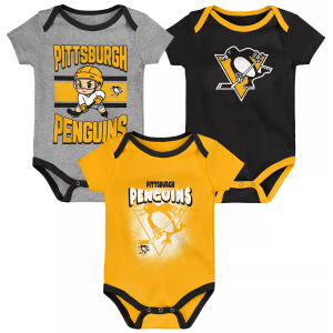 NHL Pittsburgh Penguins Chill on the Ice Onesie 3 Pack, Boys', 0-3M