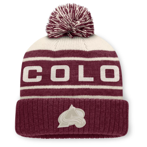 NHL Men's Colorado Avalanche Repose Pom Knit Beanie, White