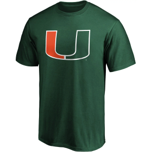 NCAA Men's Miami Hurricanes Green Cotton T-Shirt, Small
