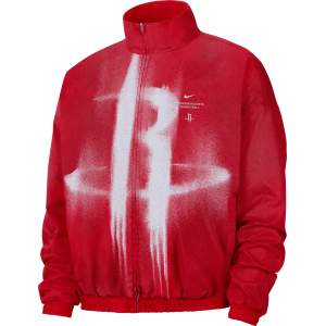 Nike Adult Houston Rockets Worn With Obsession Standard Issue Game Theater Loud Woven Jacket, Men's, Medium, Red