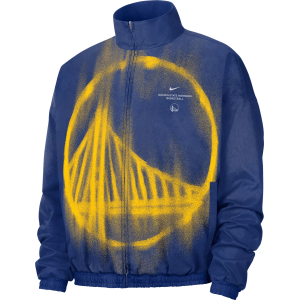 Nike Adult Golden State Warriors Worn With Obsession Standard Issue Game Theater Loud Woven Jacket, Men's, Large, Blue